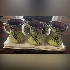 Tracy Porter The Lotus Collection 3 Pottery Mugs